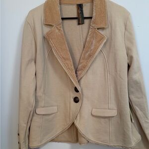 Aratta Cream Velvet-Trim Blazer size large
